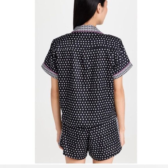 Rare Roller Rabbit x Lele Sadoughi Black Heart Polo Pajamas - Picture 2 of 12